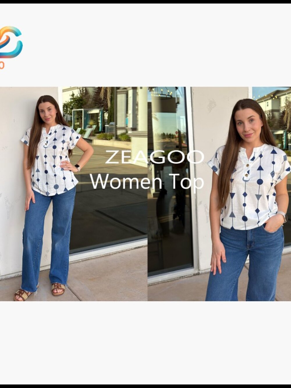 Short Sleeve V-Neck Blouse, Stretch Polyester, Work Casual Summer Top - Picture 7 of 7